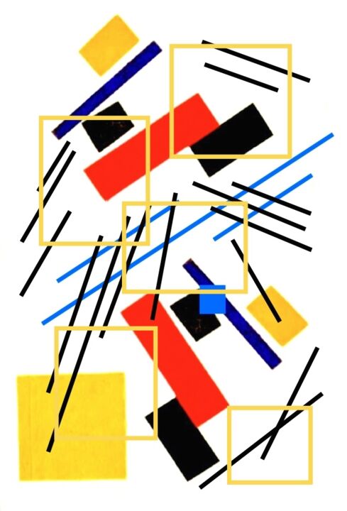 Painting titled "Forme spatiale" by Blažek, Original Artwork, Acrylic