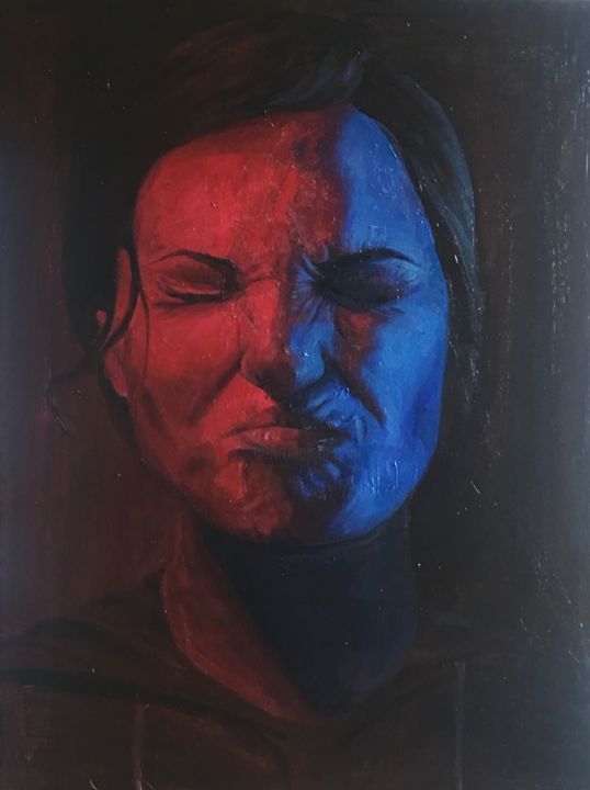 Pittura intitolato "Portrait" da Blerina Kasa, Opera d'arte originale, Olio