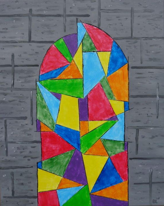 peinture sur toile vitrail