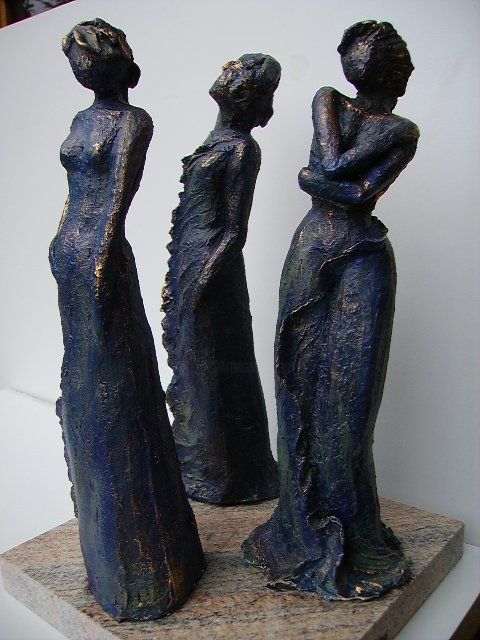 Escultura titulada "anges bleues" por Gisella Favaro, Obra de arte original