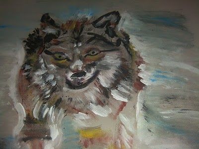 Painting titled "puppy love (husky)" by Bleudhiver, Original Artwork, Oil