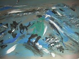Pintura titulada "husky dans le vent…" por Bleudhiver, Obra de arte original, Oleo