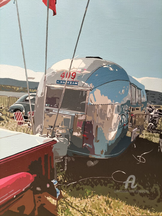 Peinture intitulée "La caravane américa…" par Grégory Blin, Œuvre d'art originale, Acrylique