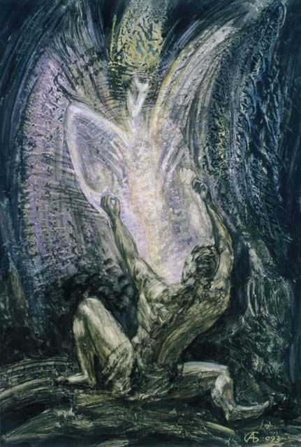 Ζωγραφική με τίτλο "Поединок Иакова с А…" από Игоревич, Αυθεντικά έργα τέχνης