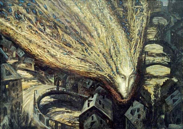 Ζωγραφική με τίτλο "Падающий Ангел" από Игоревич, Αυθεντικά έργα τέχνης, Άλλος
