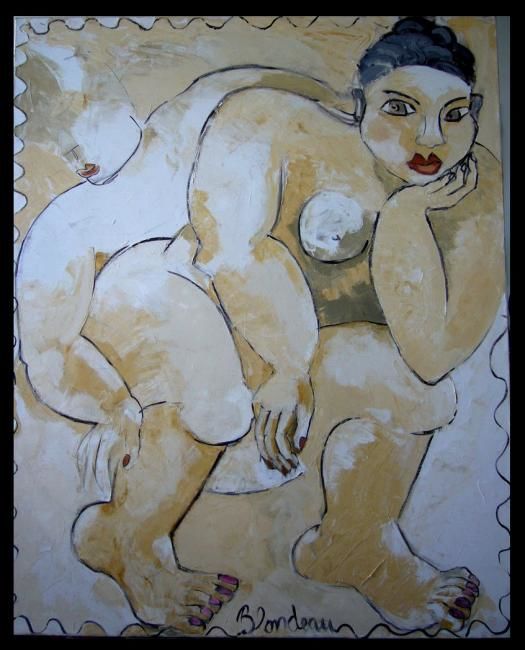 Painting titled ""FEMME TENDRESSE"" by Françoise Blondeau, Original Artwork
