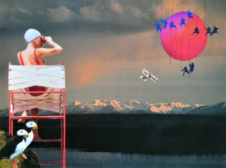 Collages titled "DEBARQUEMENT" by D-Reves, Original Artwork, Collages