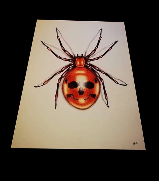 Рисунок под названием "Spider" - Sam, Подлинное произведение искусства, Шариковая ручка