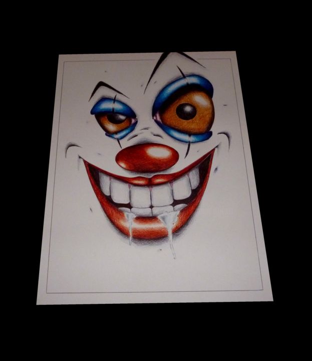 Σχέδιο με τίτλο "clown" από Sam, Αυθεντικά έργα τέχνης, Στυλό