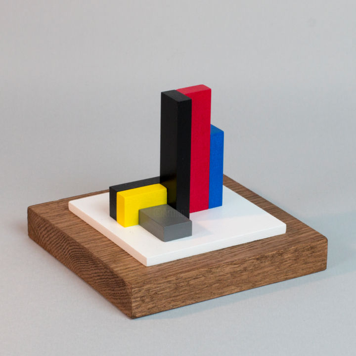 Sculpture titled "Archi-Mini 4A" by Johannes Blonk, Original Artwork, Wood