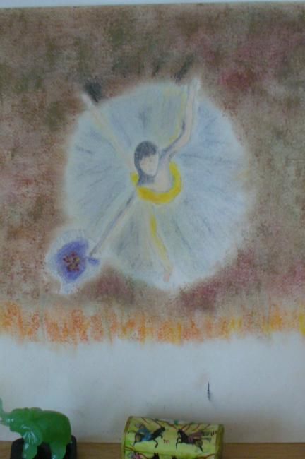 Peinture intitulée "petite danseuse" par Bluearcenciel, Œuvre d'art originale, Huile