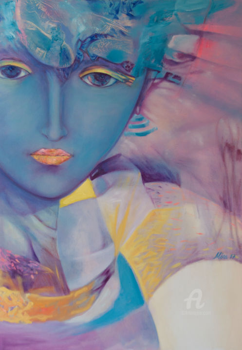 Картина под названием "Brilliant Face Oil…" - Mira Mikac, Подлинное произведение искусства, Масло
