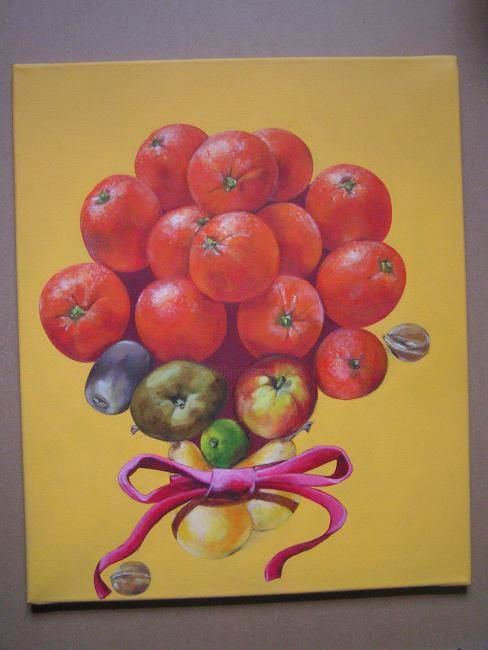 Ζωγραφική με τίτλο "Fruits d'hiver" από Isabelle Rissoans, Αυθεντικά έργα τέχνης