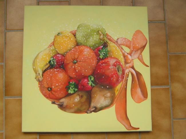 Pittura intitolato "Salade de Fruits 1" da Isabelle Rissoans, Opera d'arte originale