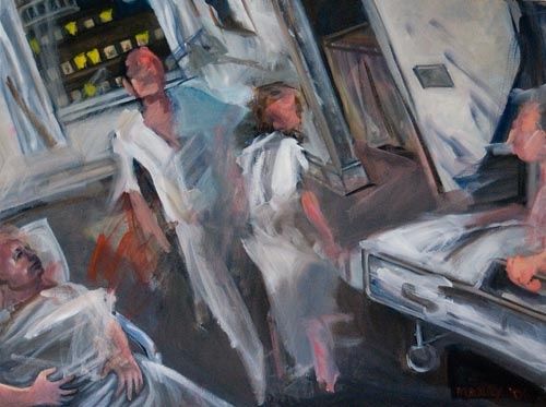 "The Hospital at 4 am" başlıklı Tablo Douglas Manry tarafından, Orijinal sanat, Petrol