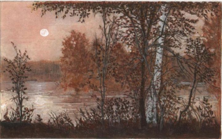 Painting titled "at the lake-stockbr…" by Bruce Macdonald, Original Art,