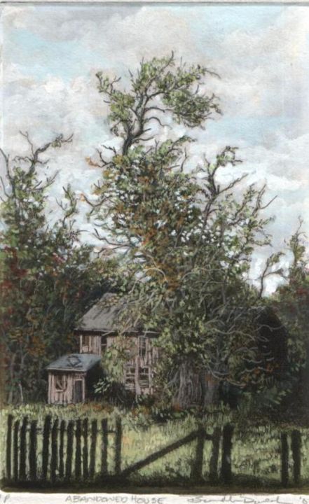 Painting titled "abandoned house" by Bruce Macdonald, Original Art,