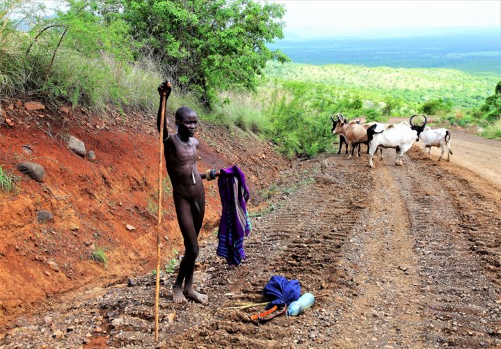 Fotografia intitulada "The shephherd. Sout…" por Boris Davidovich, Obras de arte originais, Fotografia digital