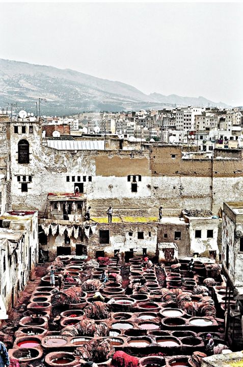 Fotografia intitulada "Chouara Tannery(bui…" por Boris Davidovich, Obras de arte originais