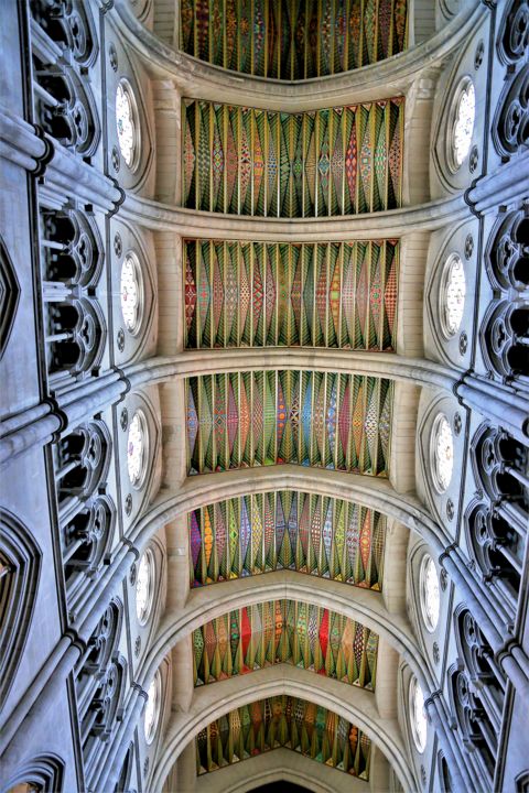 Photography titled "Cathedral. Ceiling.…" by Boris Davidovich, Original Artwork