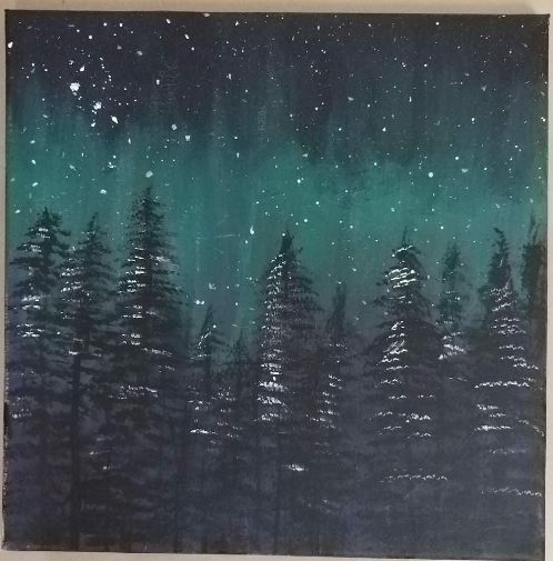 Malerei mit dem Titel "Night sky" von Bona, Original-Kunstwerk, Acryl