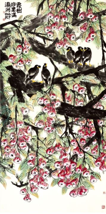 Peinture intitulée "A Profusion of Frui…" par Bo Kui, Œuvre d'art originale, Encre