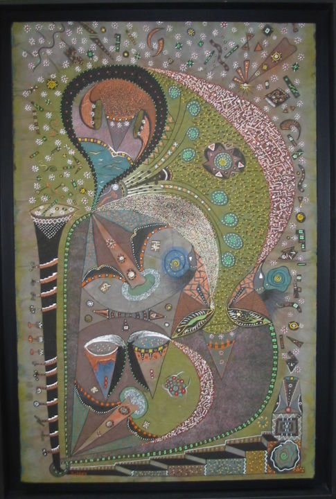 Painting titled "la-clarinette" by Artiste Peintre Walyd Boab, Original Artwork