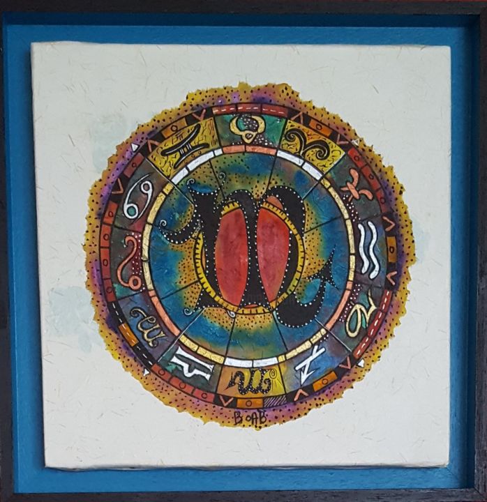 Peinture intitulée "scorpion-2018" par Artiste Peintre Walyd Boab, Œuvre d'art originale,