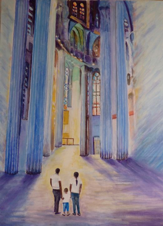 Painting titled "Sagrada Familia" by Jean Barace, Original Artwork