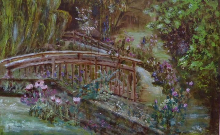 Painting titled "Le jardin de Nany" by Jean Barace, Original Artwork