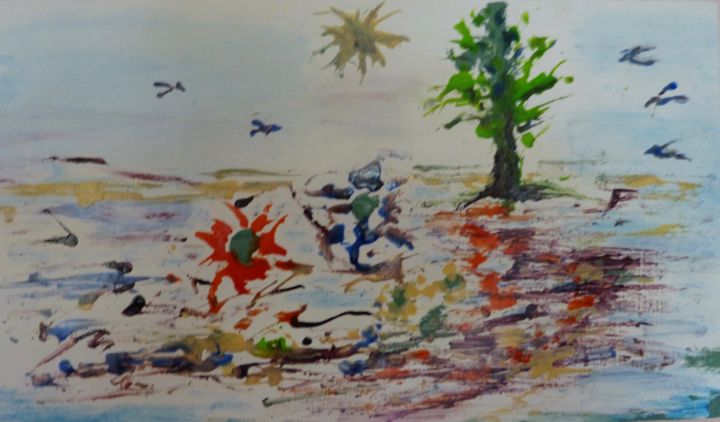 Painting titled "Vers l'arbre de la…" by Jean Barace, Original Artwork