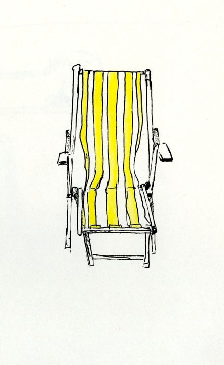 Drawing titled "chaise-longue-1.jpg" by Bob Clement, Original Artwork, Ink