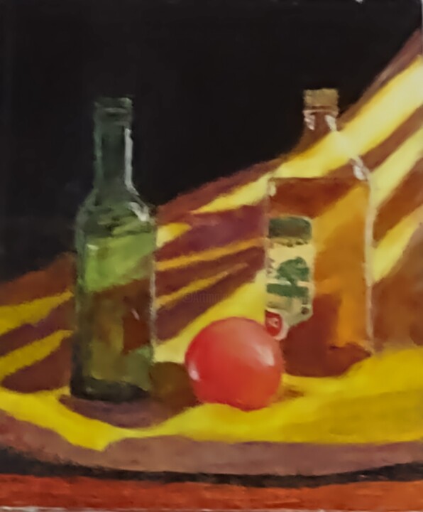 Painting titled "Still Life Italiana" by Bob Gordon, Original Artwork, Oil Mounted on Other rigid panel
