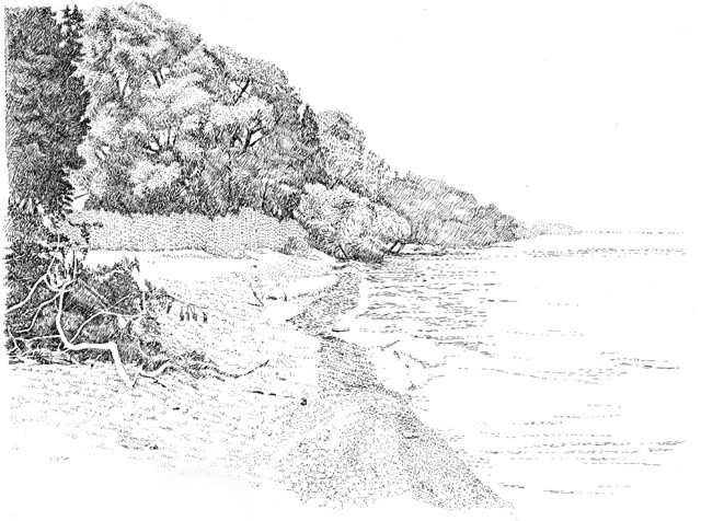 Zeichnungen mit dem Titel "North Marysburgh_2" von Bob Hudson, Original-Kunstwerk