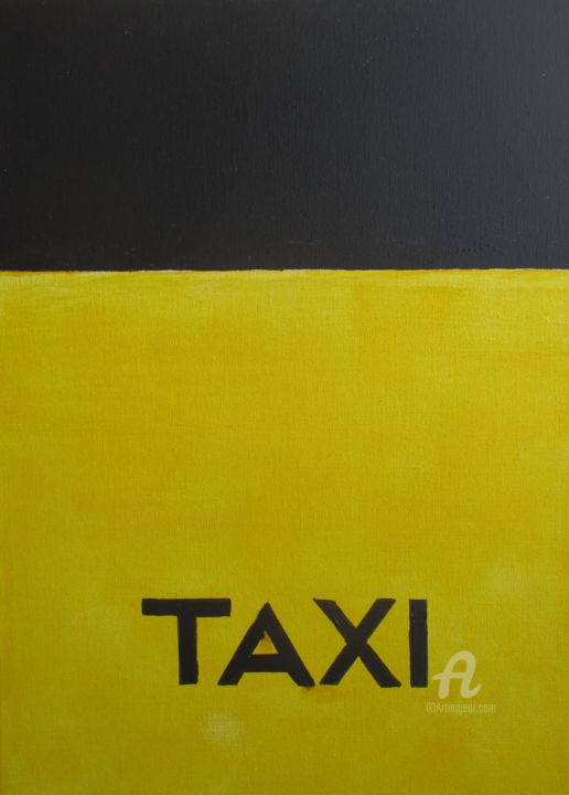 Pintura intitulada "TAXI Plaza d' Espag…" por Roberto Urbano, Obras de arte originais, Acrílico