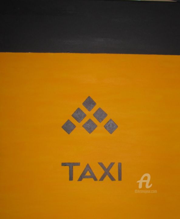 Painting titled "TAXI Sagrada Familia" by Roberto Urbano, Original Artwork, Acrylic