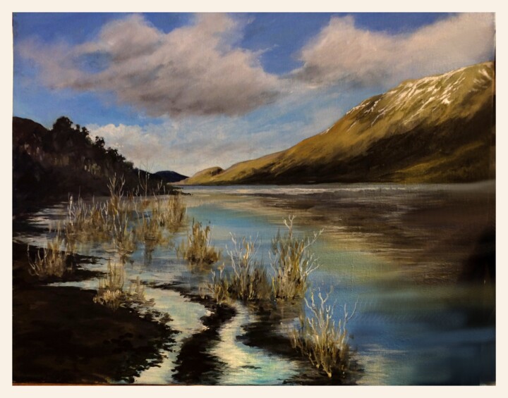 Painting titled "lakeland scene" by Bob Payne, Original Artwork, Acrylic