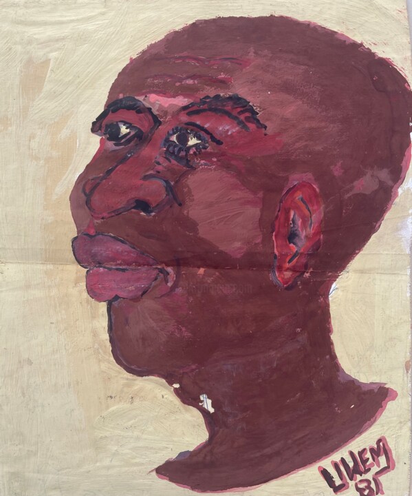 Painting titled "Man" by Bob Usoroh, Original Artwork, Oil
