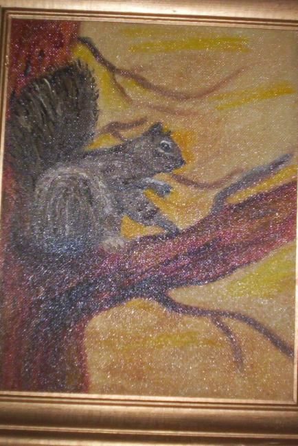 Painting titled "SQUIRELL" by Bobbie Henson, Original Art,