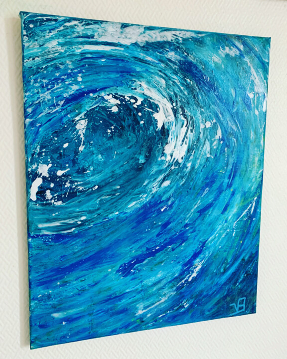 Painting titled "Wave" by Bobby, Original Artwork, Acrylic