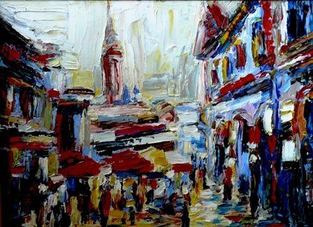 Painting titled "The city, Subotica" by Iki, Original Artwork