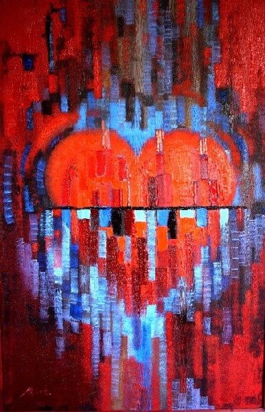 Peinture intitulée "Сердце" par Bobson, Œuvre d'art originale