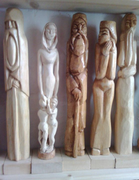Sculpture titled "Santons." by Boco-Eva, Original Artwork, Wood