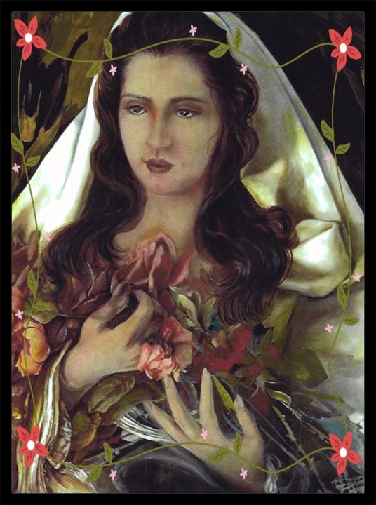 Peinture intitulée "madonna-fotor-5chur…" par Gloria Nova, Œuvre d'art originale