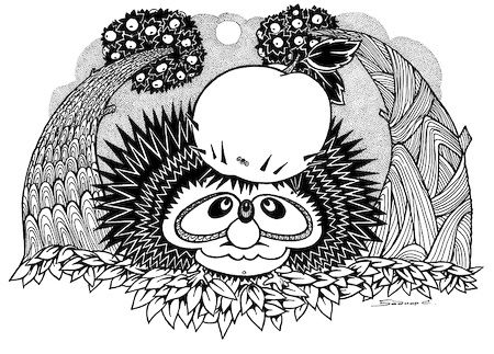 Desenho intitulada "Hedgehog" por Shut, Obras de arte originais, Outro