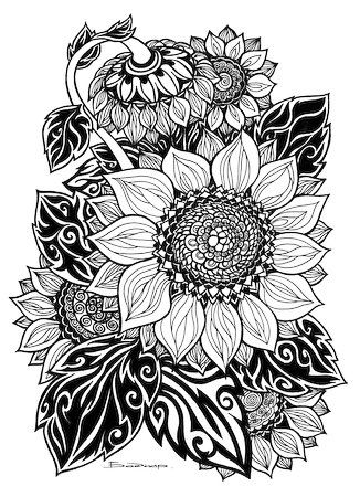 Drawing titled "sunflower" by Shut, Original Artwork
