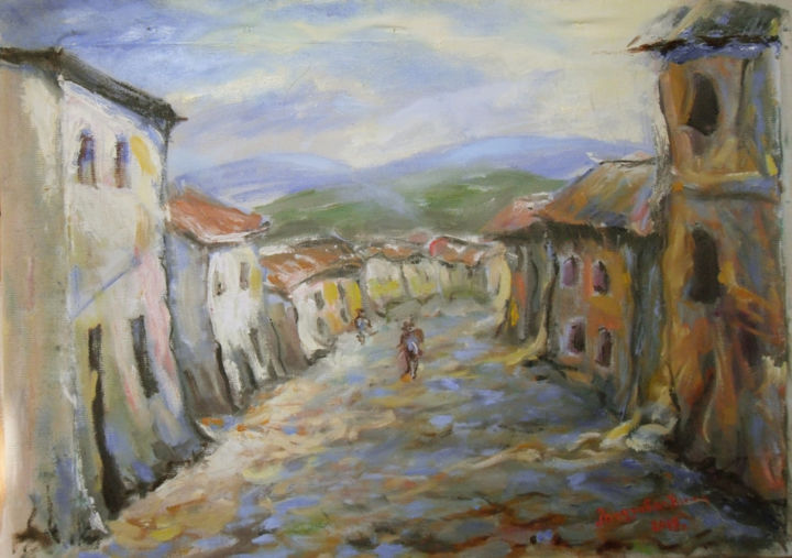 Картина под названием "Italian landscape." - Ludmila Bodrova-Vind, Подлинное произведение искусства, Масло