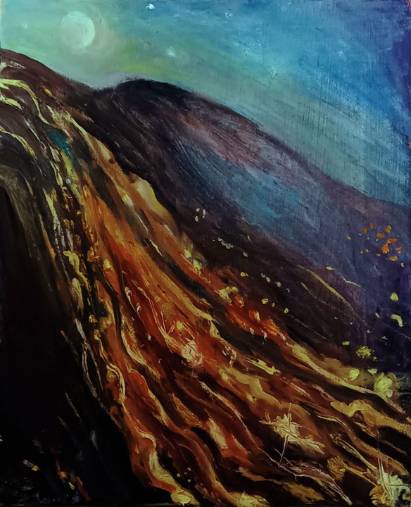 Картина под названием ""The River of Time"" - Ludmila Bodrova-Vind, Подлинное произведение искусства, Масло Установлен на Де…
