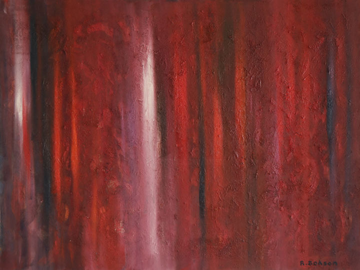Pintura intitulada "Variations en rouge" por Robert Bodson, Obras de arte originais, Óleo