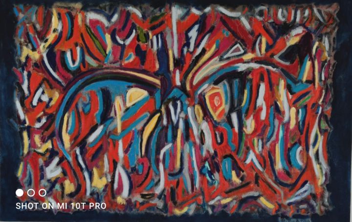 Malerei mit dem Titel "Street Art" von Robert Bodson, Original-Kunstwerk, Öl